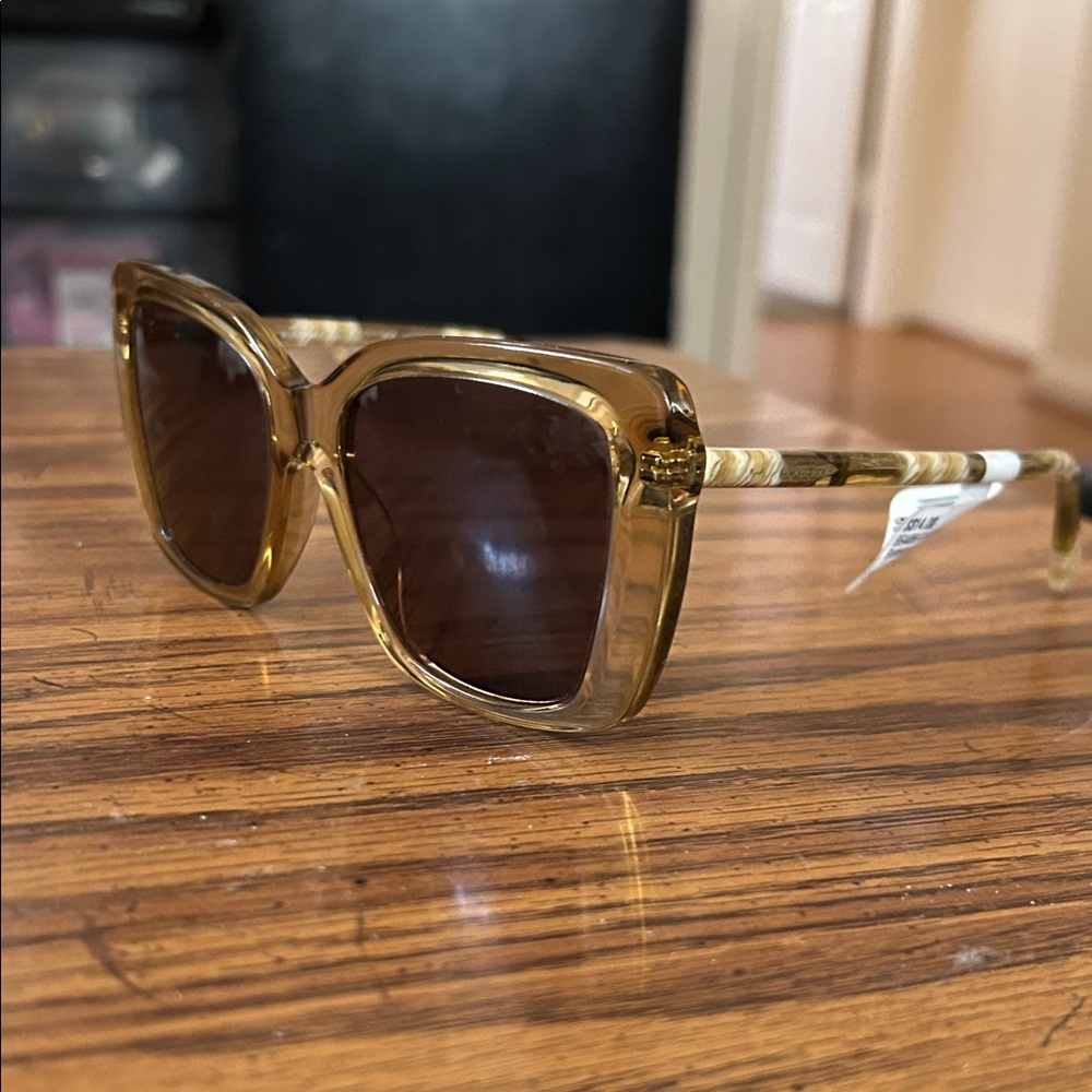 Burberry Gold-Tone Sunglasses with Dark Lenses